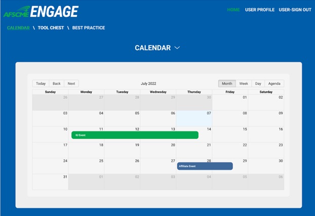 Calendar with Content