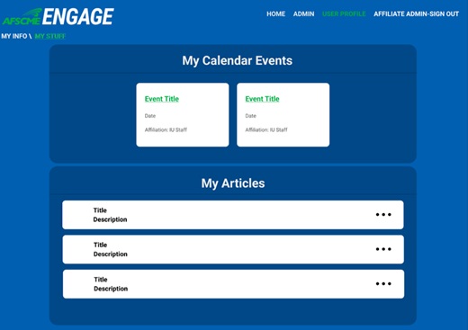 User Profile My Stuff