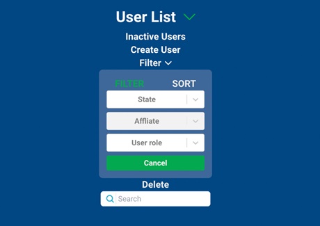 User Sort Filter